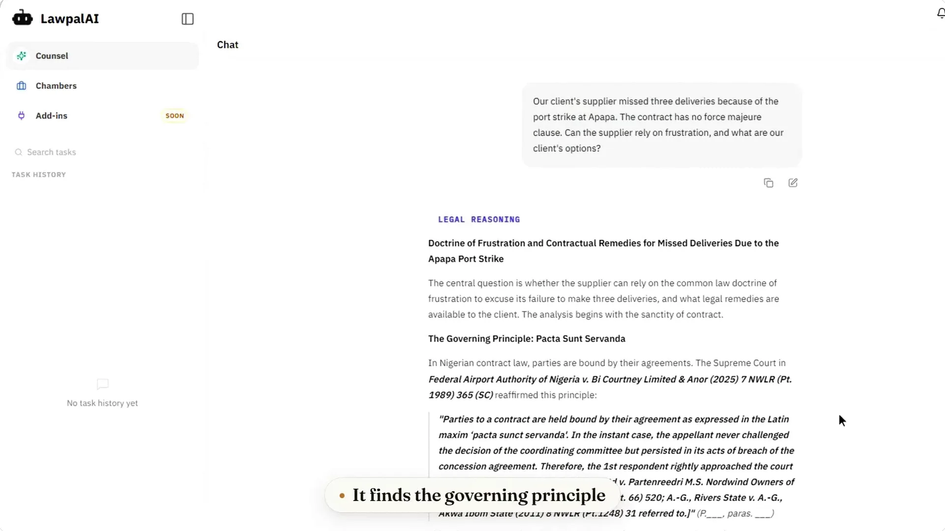 Counsel · Legal Reasoning demo